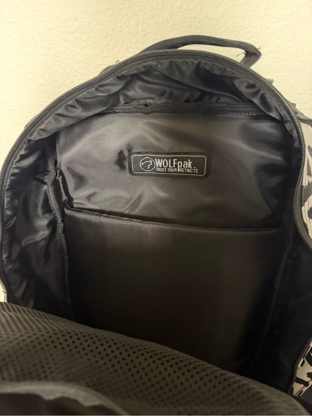 WOLFPACK Leopard Print Backpack - Black, White & Pale Pink - Picture 7 of 14